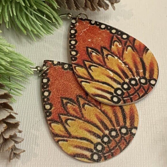 Sunflower Earring, Boho Earring, Gift Idea, Flower Earring, Flower Jewelry, Boho - Picture 4 of 6